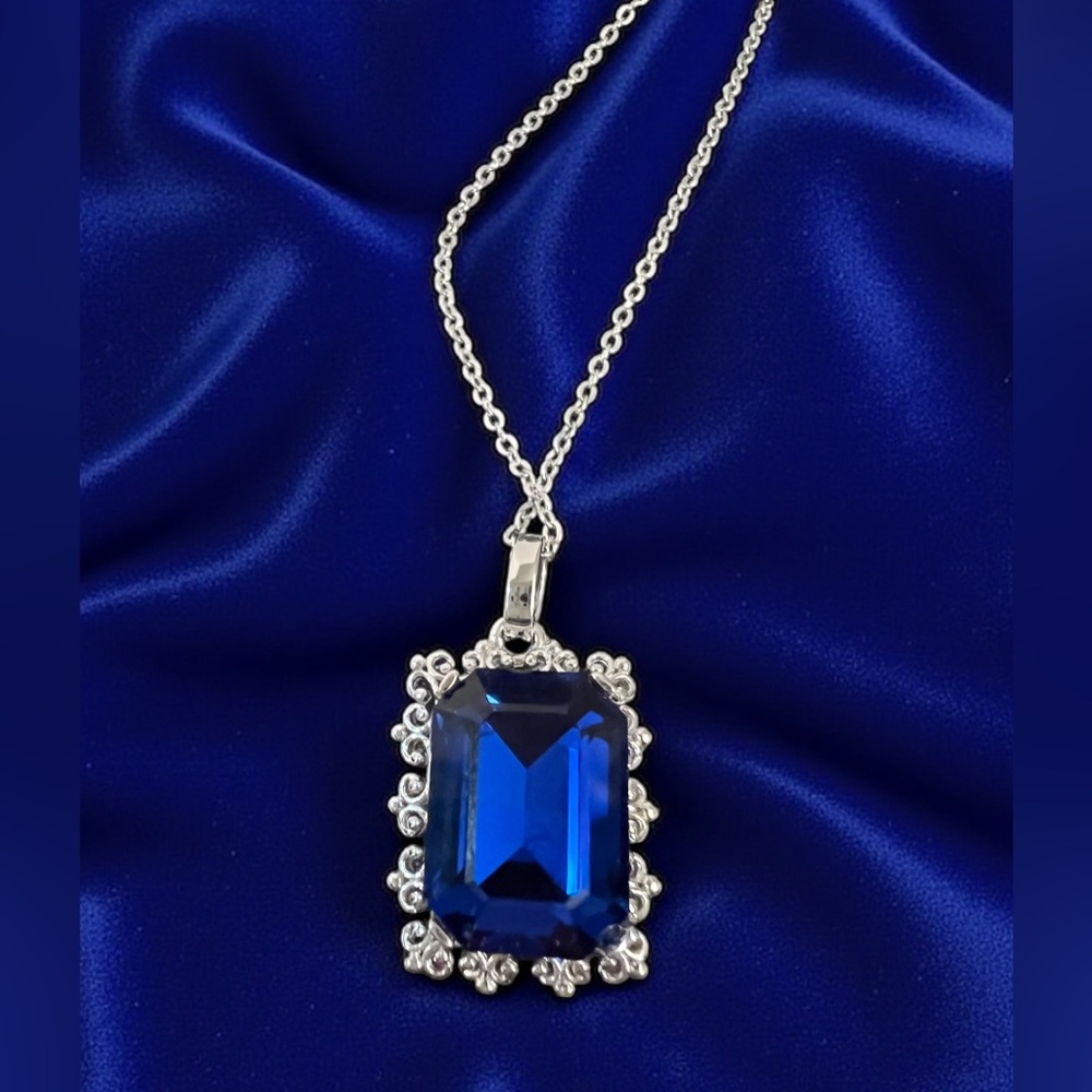 Bleu Sage Necklace Sterling Silver Premium Crystal